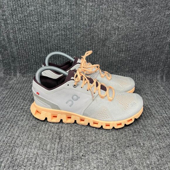 On Shoes - On Cloud X Silver Almond Gray Athletic Running Shoes Sneakers Women’s 7.5